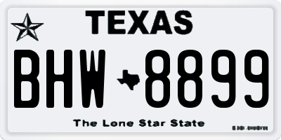 TX license plate BHW8899