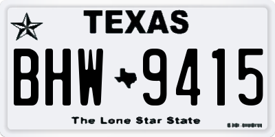 TX license plate BHW9415