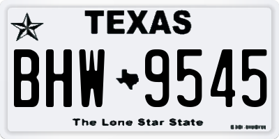 TX license plate BHW9545