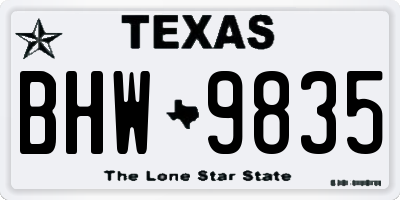 TX license plate BHW9835