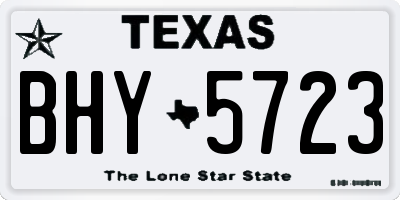 TX license plate BHY5723