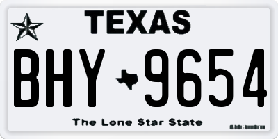 TX license plate BHY9654