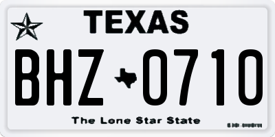TX license plate BHZ0710