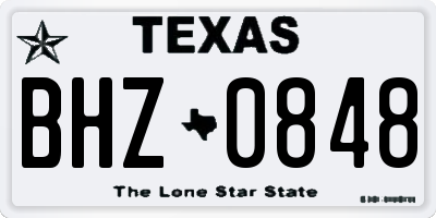 TX license plate BHZ0848