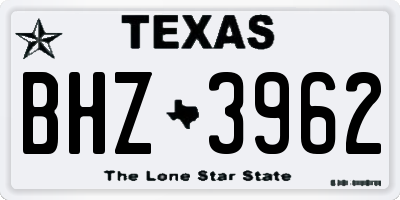 TX license plate BHZ3962
