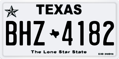 TX license plate BHZ4182