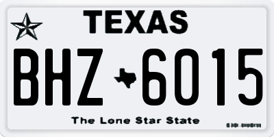 TX license plate BHZ6015