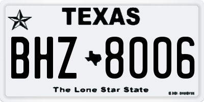 TX license plate BHZ8006