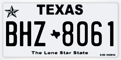 TX license plate BHZ8061