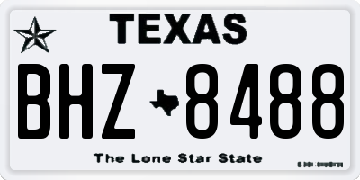 TX license plate BHZ8488