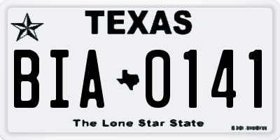 TX license plate BIA0141