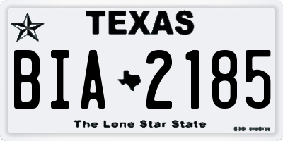 TX license plate BIA2185
