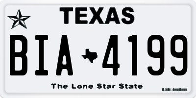 TX license plate BIA4199
