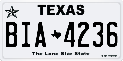 TX license plate BIA4236