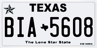 TX license plate BIA5608