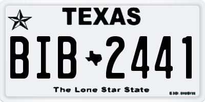 TX license plate BIB2441
