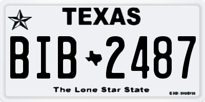 TX license plate BIB2487