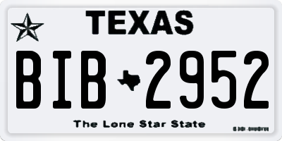 TX license plate BIB2952