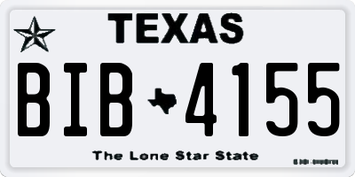 TX license plate BIB4155