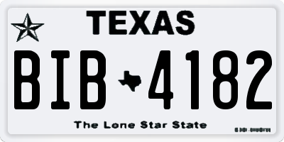 TX license plate BIB4182