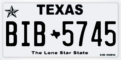 TX license plate BIB5745