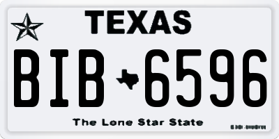 TX license plate BIB6596