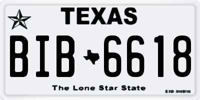 TX license plate BIB6618