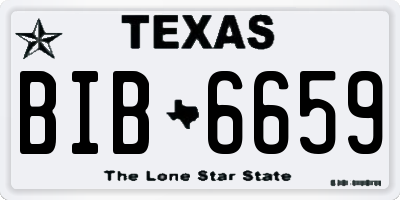 TX license plate BIB6659