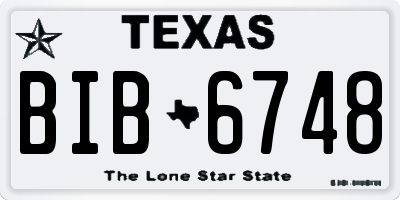 TX license plate BIB6748