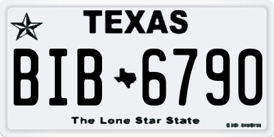 TX license plate BIB6790