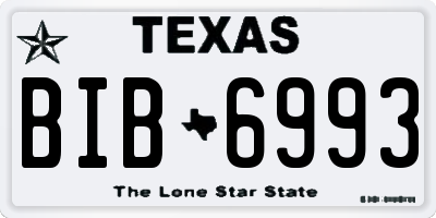 TX license plate BIB6993