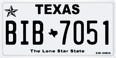 TX license plate BIB7051