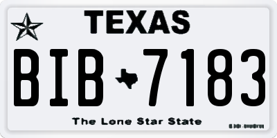 TX license plate BIB7183