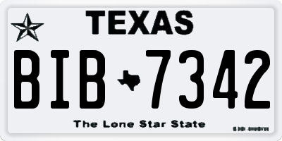 TX license plate BIB7342