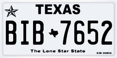 TX license plate BIB7652