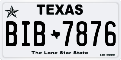 TX license plate BIB7876
