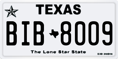 TX license plate BIB8009