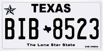TX license plate BIB8523