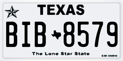 TX license plate BIB8579