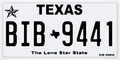 TX license plate BIB9441