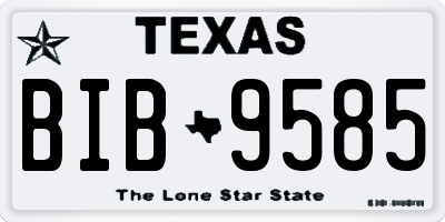 TX license plate BIB9585