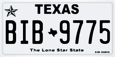 TX license plate BIB9775