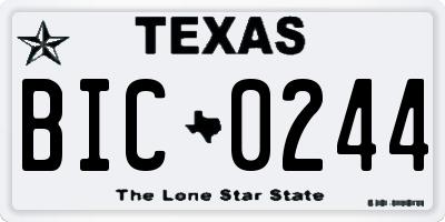 TX license plate BIC0244