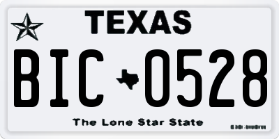 TX license plate BIC0528