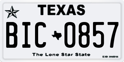 TX license plate BIC0857