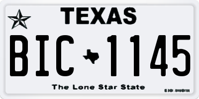 TX license plate BIC1145