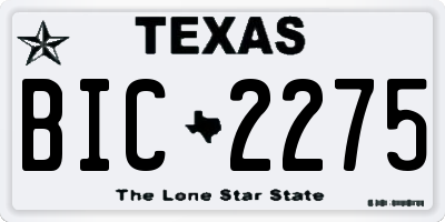 TX license plate BIC2275