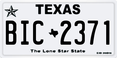 TX license plate BIC2371