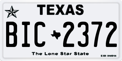 TX license plate BIC2372