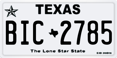 TX license plate BIC2785